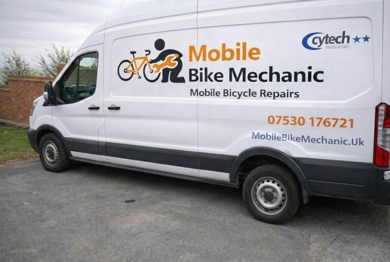 Mobile Bike Mechanic branded van with Cytech certification